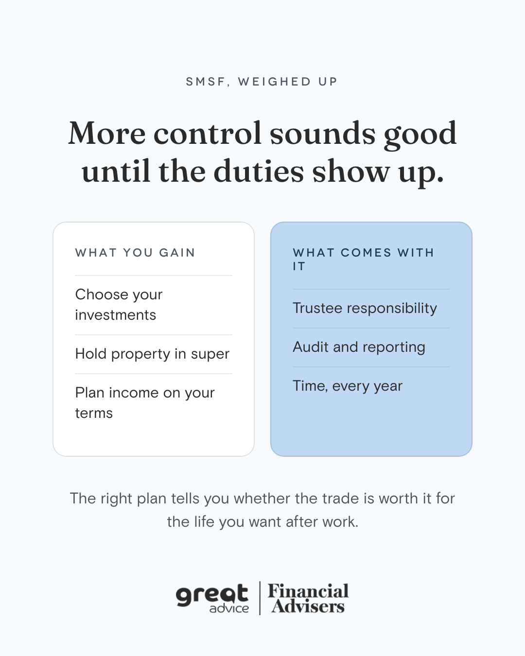 Control, with the trade-off clear ad creative