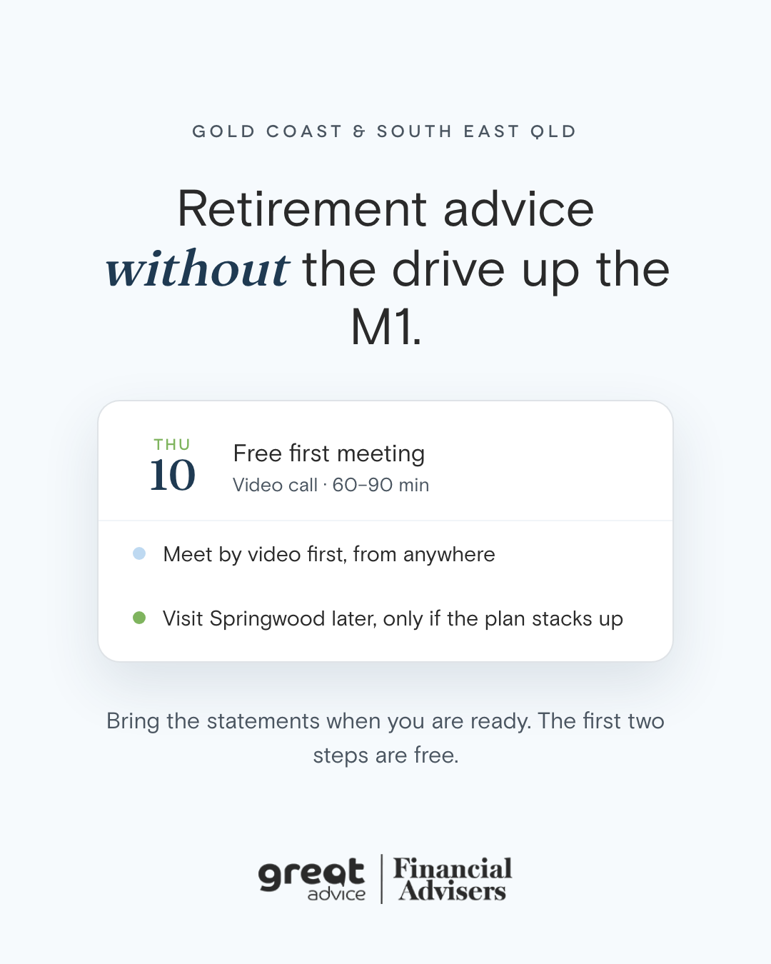 Retirement advice without the drive ad creative